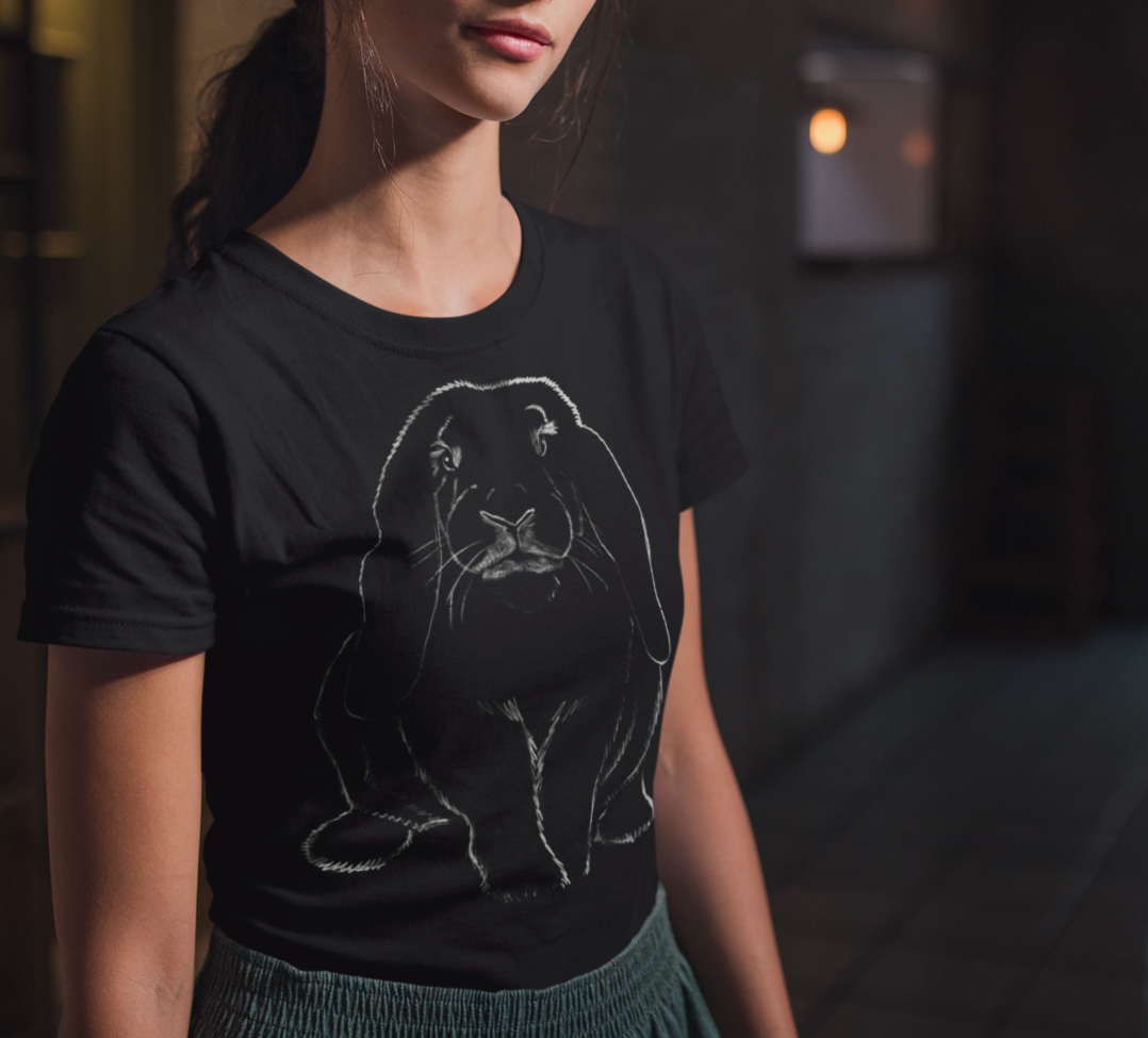 "Big Lop" Jamie's Hand-Drawn Rabbit Collection Unisex Soft-style T-Shirt