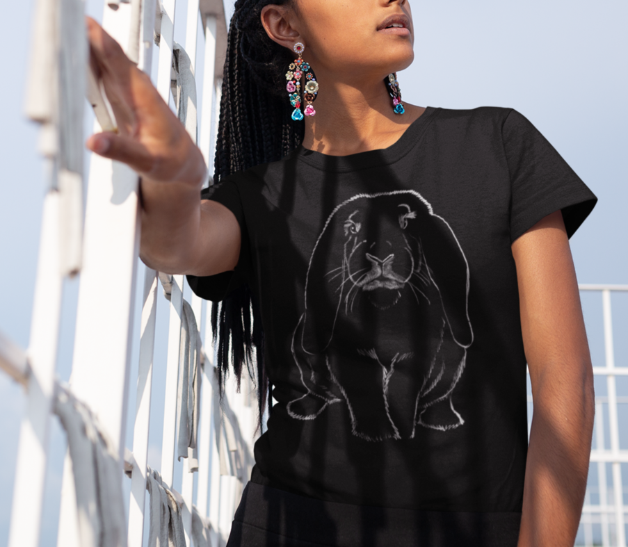 "Big Lop" Jamie's Hand-Drawn Rabbit Collection Unisex Soft-style T-Shirt