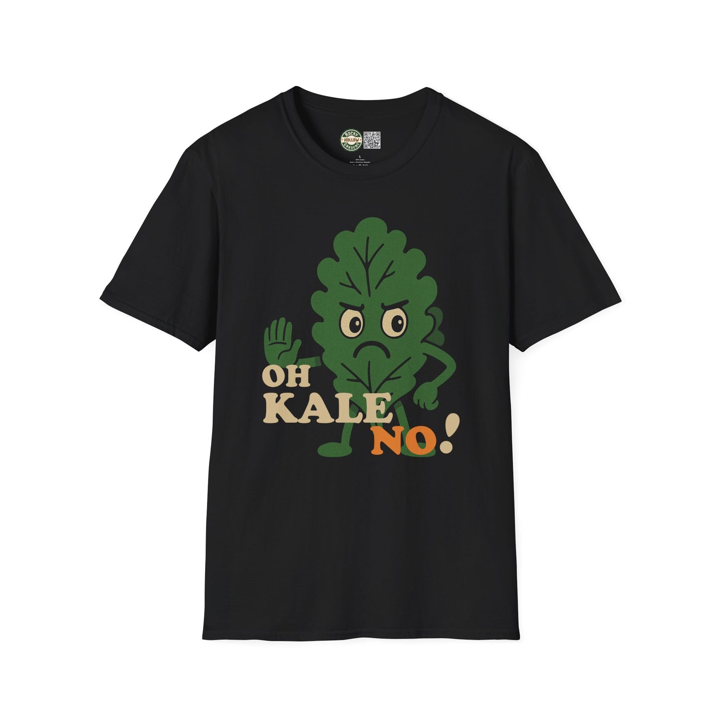 "Oh Kale No" Funny Kale Unisex Softstyle T-Shirt | Perfect Gift for Vegans & Foodies | Casual Wear for All Occasions | Humor Tee