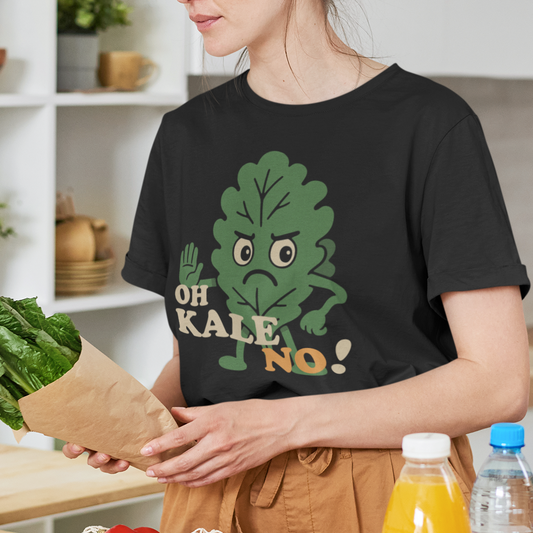 "Oh Kale No" Funny Kale Unisex Softstyle T-Shirt | Perfect Gift for Vegans & Foodies | Casual Wear for All Occasions | Humor Tee