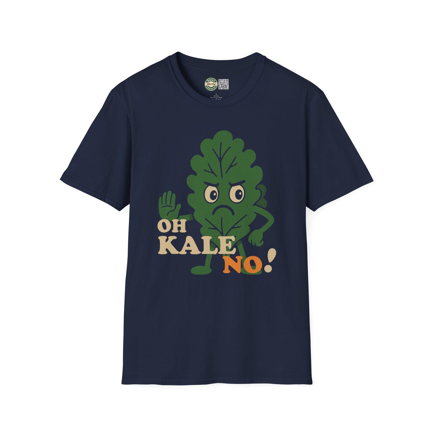 "Oh Kale No" Funny Kale Unisex Softstyle T-Shirt | Perfect Gift for Vegans & Foodies | Casual Wear for All Occasions | Humor Tee