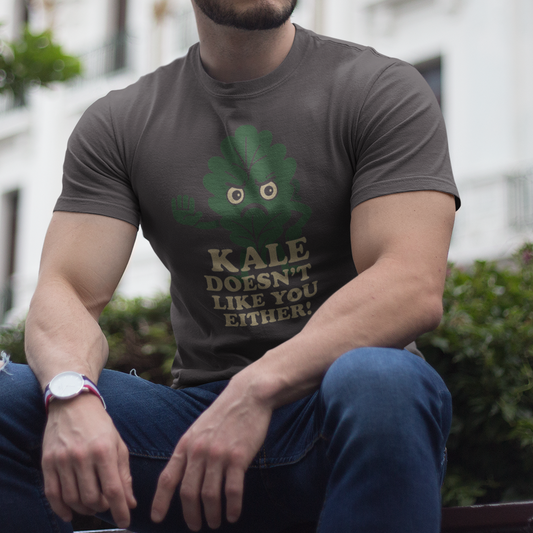 "Kale Doesn't Like You Either" Funny Kale T-Shirt, Unisex Softstyle Tee, Plant Lovers Gift, Humorous Vegan Apparel, Healthy Lifestyle Shirt, Eco-Friendly Fashion