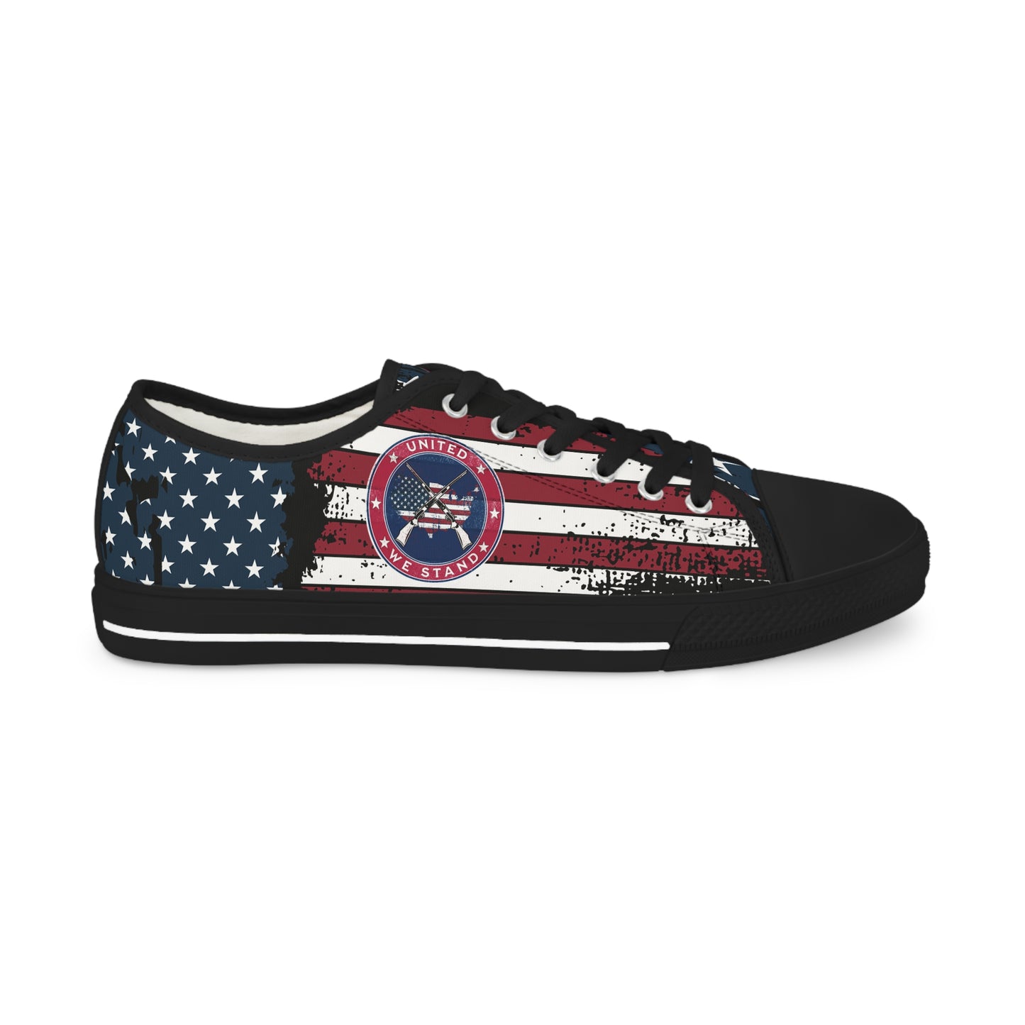 Patriotic "United We Stand" Men's Low Top Sneakers