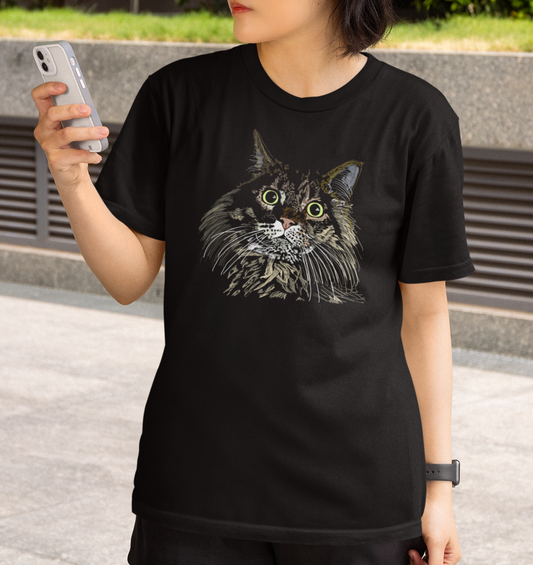 "Cat Mane" from Jamie's Hand-Drawn Cat Collection Unisex Soft-style T-Shirt