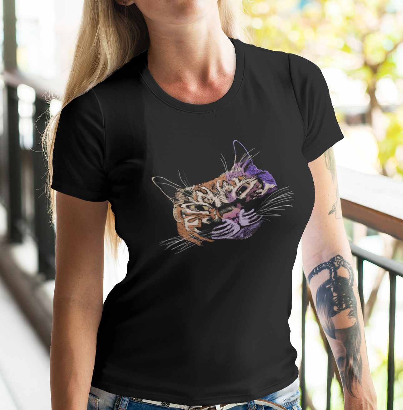 "Lovey Cat" from Jamie's Hand-Drawn Cat Collection Unisex Soft-style T-Shirt