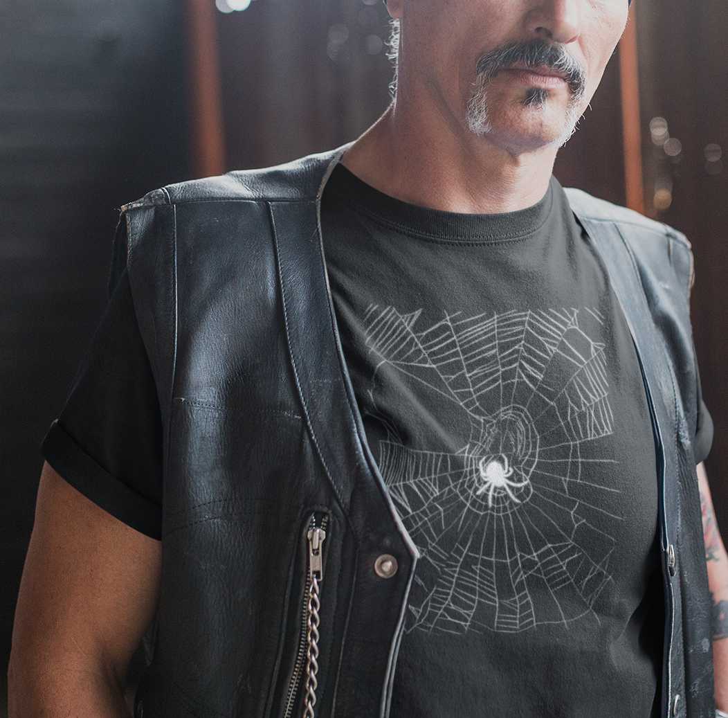 "Spider's Web" from Jamie's Hand-Drawn spider Collection Unisex Soft-style T-Shirt