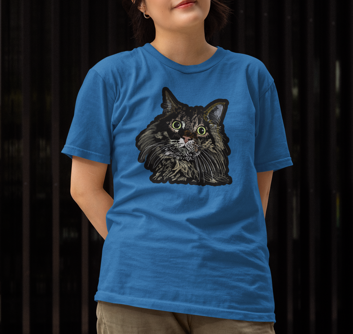 "Cat Mane" from Jamie's Hand-Drawn Cat Collection Unisex Soft-style T-Shirt