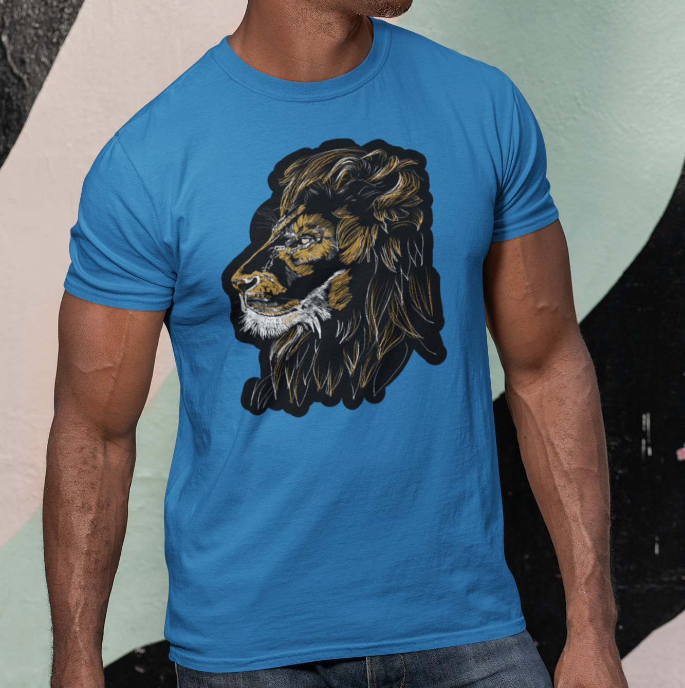 "Golden Lion" from Jamie's Hand-Drawn Cat Collection Unisex Soft-style T-Shirt