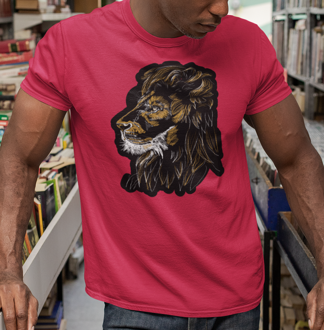 "Golden Lion" from Jamie's Hand-Drawn Cat Collection Unisex Soft-style T-Shirt