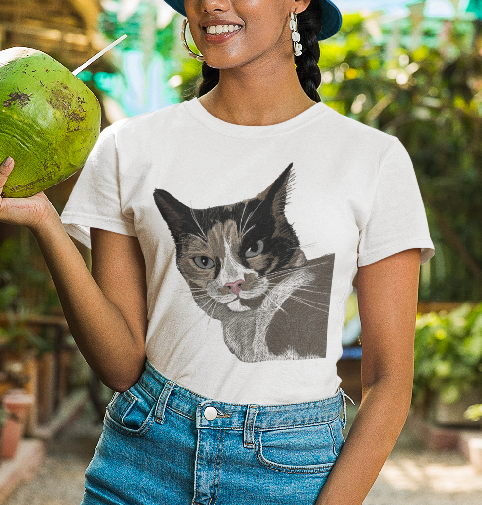 "Not Amused" Jamie's Hand-Drawn Cat Collection Unisex Soft-style T-Shirt