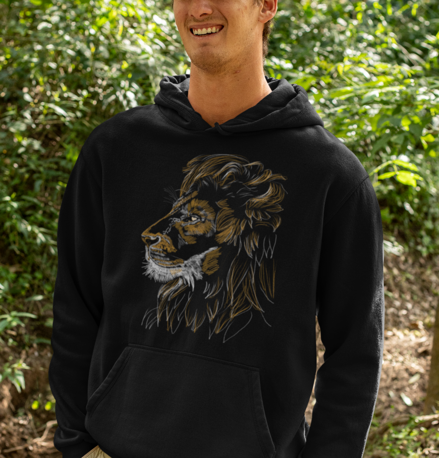 "Golden Lion" from Jamie's Hand-Drawn Cat Collection Unisex Hoodie