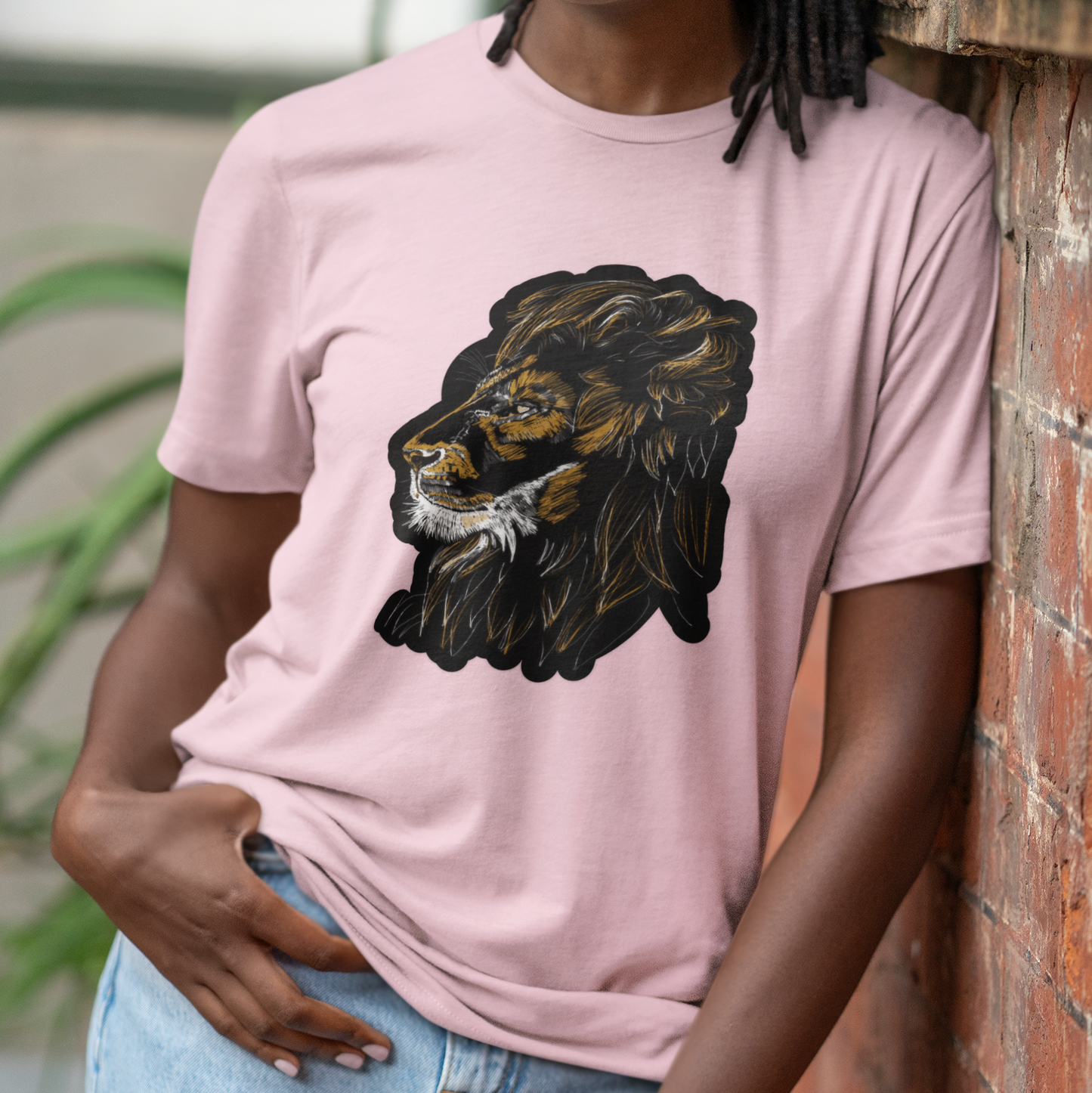 "Golden Lion" from Jamie's Hand-Drawn Cat Collection Unisex Soft-style T-Shirt