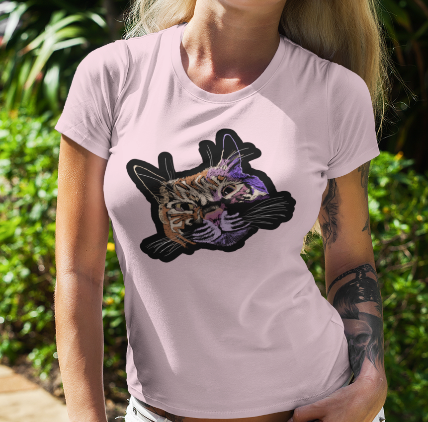 "Lovey Cat" from Jamie's Hand-Drawn Cat Collection Unisex Soft-style T-Shirt