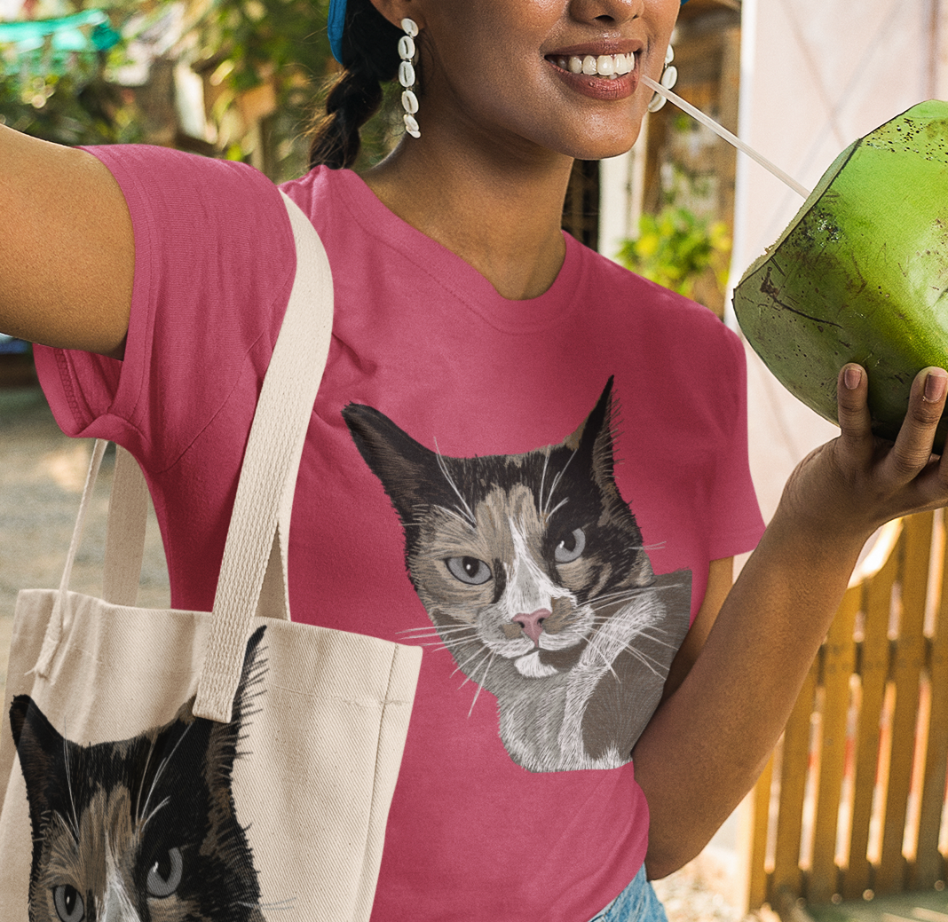 "Not Amused" Jamie's Hand-Drawn Cat Collection Unisex Soft-style T-Shirt