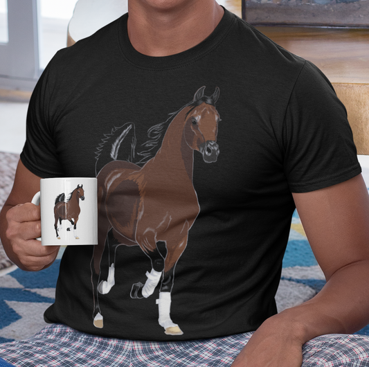 "Arabian Beauty" from Jamie's Hand-Drawn Horse Collection Unisex Soft-style T-Shirt
