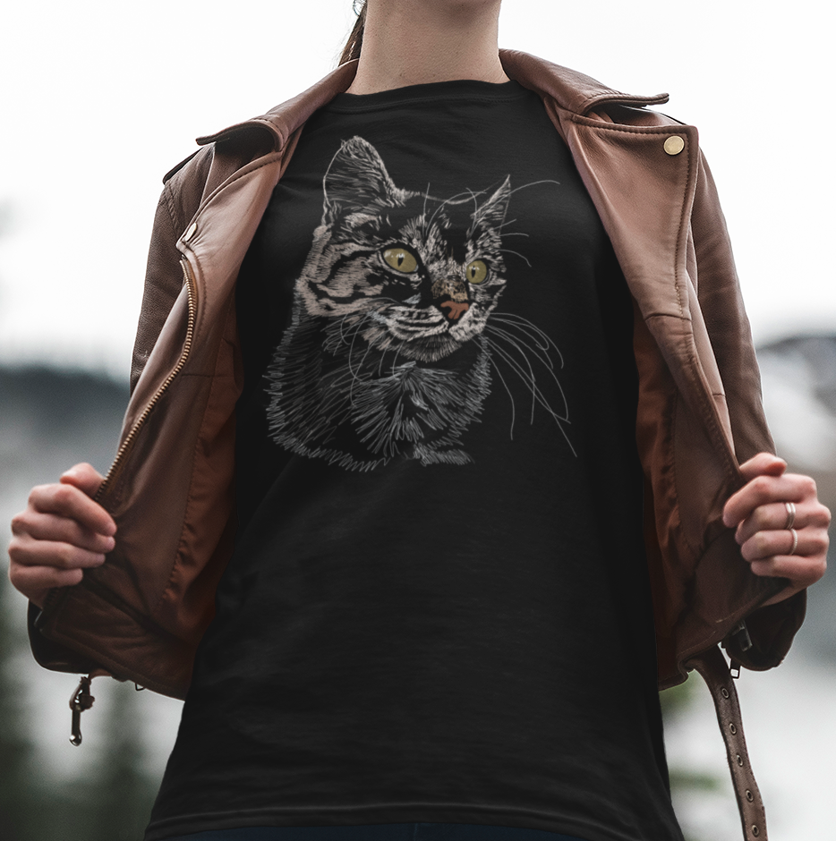 "Toes" from Jamie's Hand-Drawn Cat Collection Unisex Soft-style T-Shirt