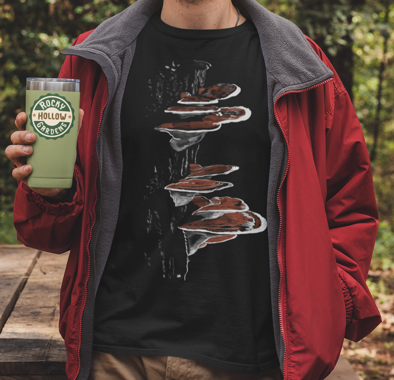 "Reishi Mushrooms" from Jamie's Hand-Drawn Mushroom Collection Unisex Soft-style T-Shirt