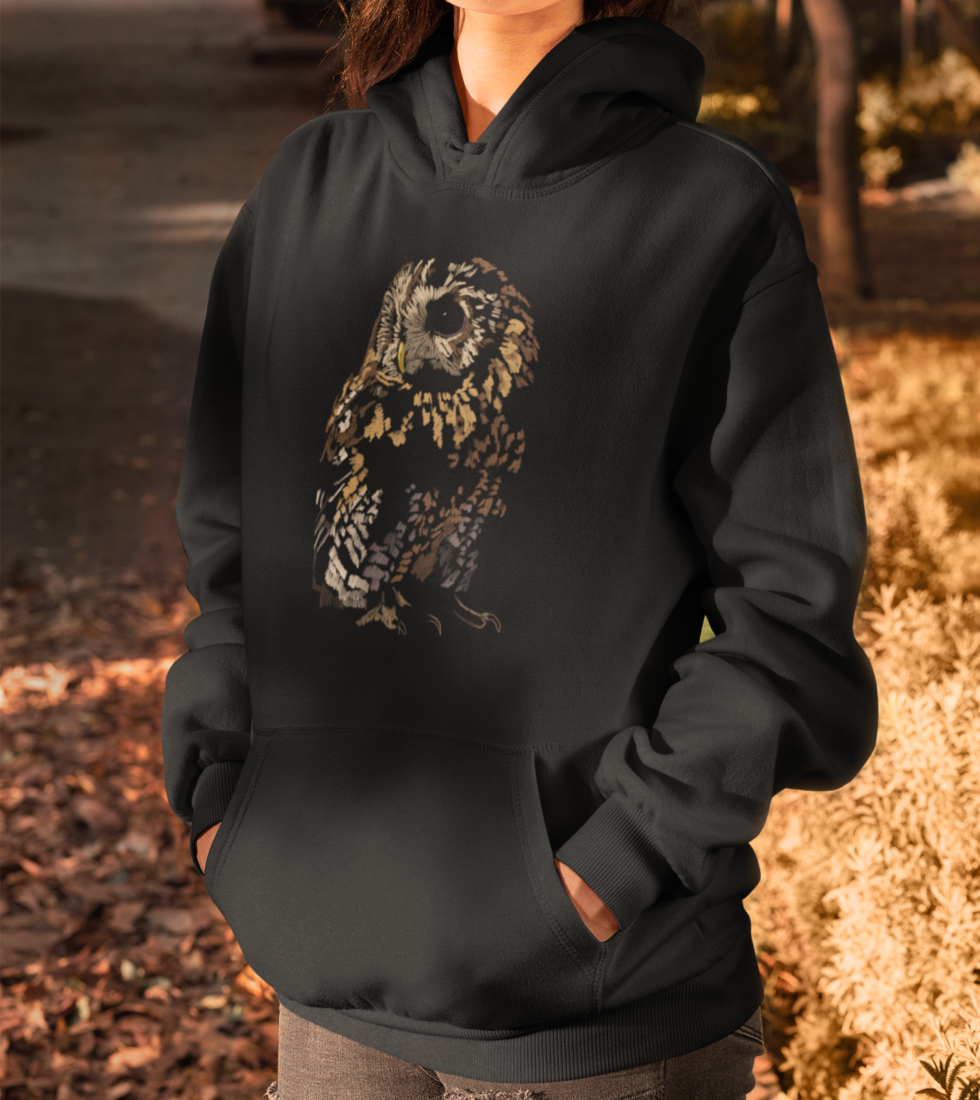 "Cute Brown Owl" from Jamie's Hand-Drawn Owl Collection Unisex Hoodie
