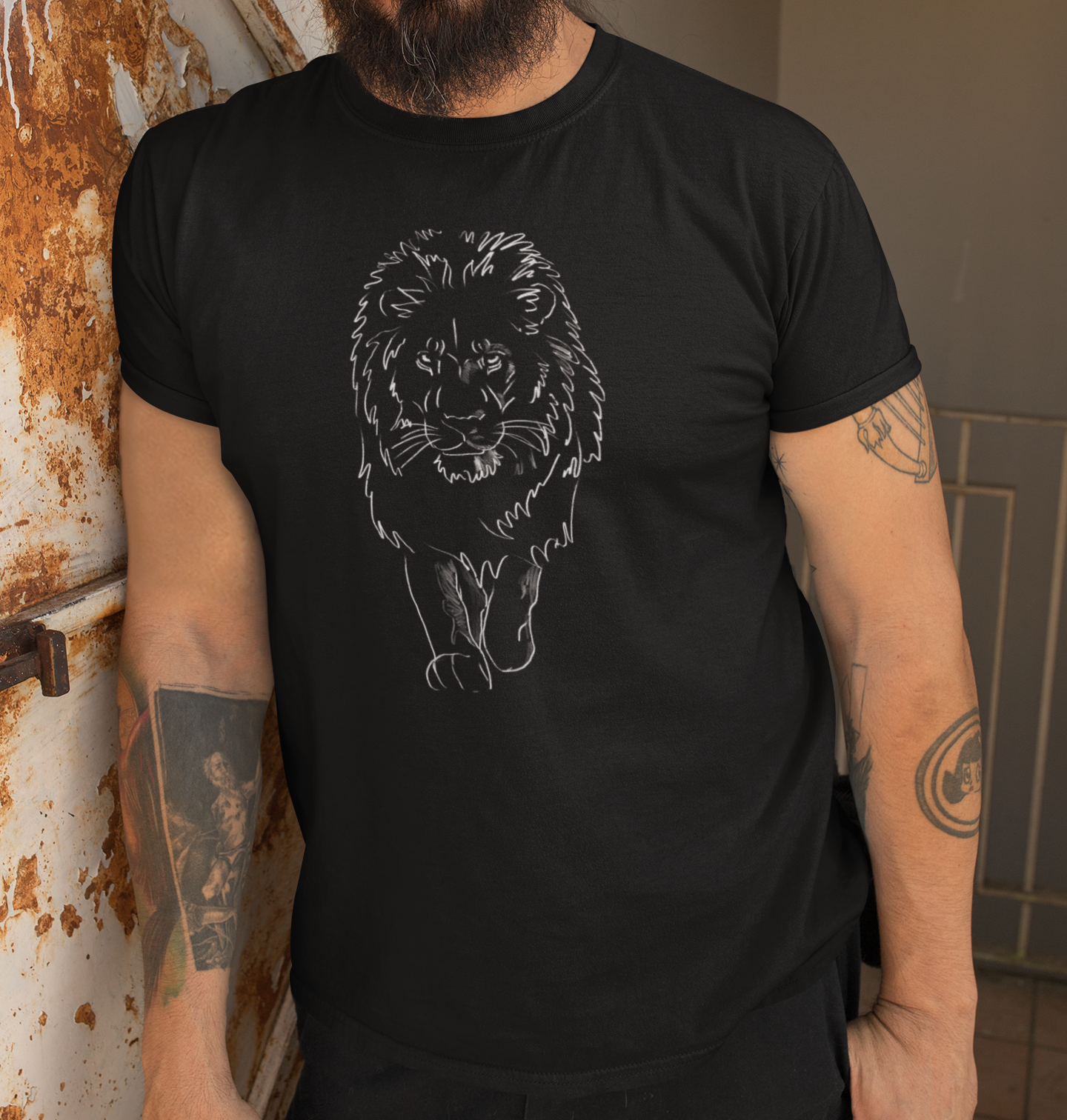 "King Cat" from Jamie's Hand-Drawn cat Collection Unisex Soft-style T-Shirt