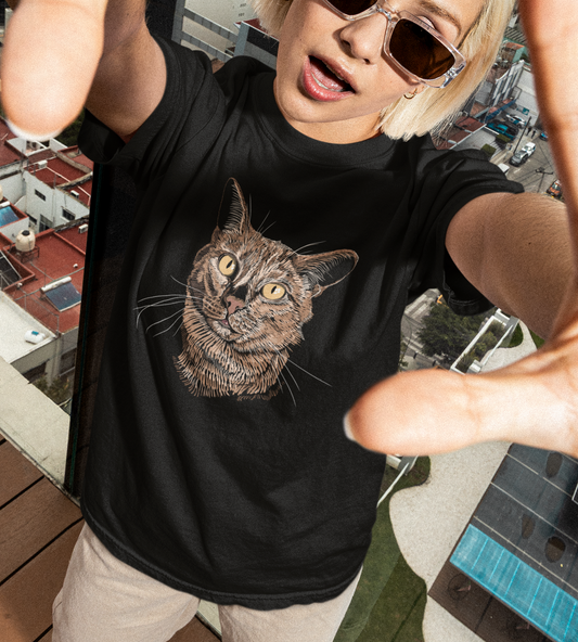 "Ginger Cat" from Jamie's Hand-Drawn Cat Collection Unisex Soft-style T-Shirt