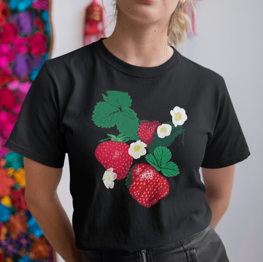 "Strawberry" from Jamie's Hand-Drawn Fruit & Veggies Collection Unisex Soft-style T-Shirt