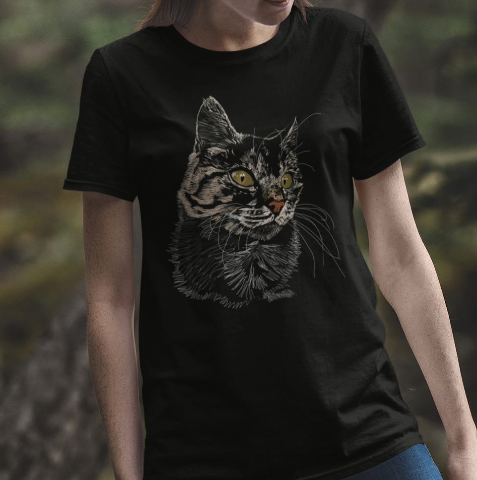 "Toes" from Jamie's Hand-Drawn Cat Collection Unisex Soft-style T-Shirt