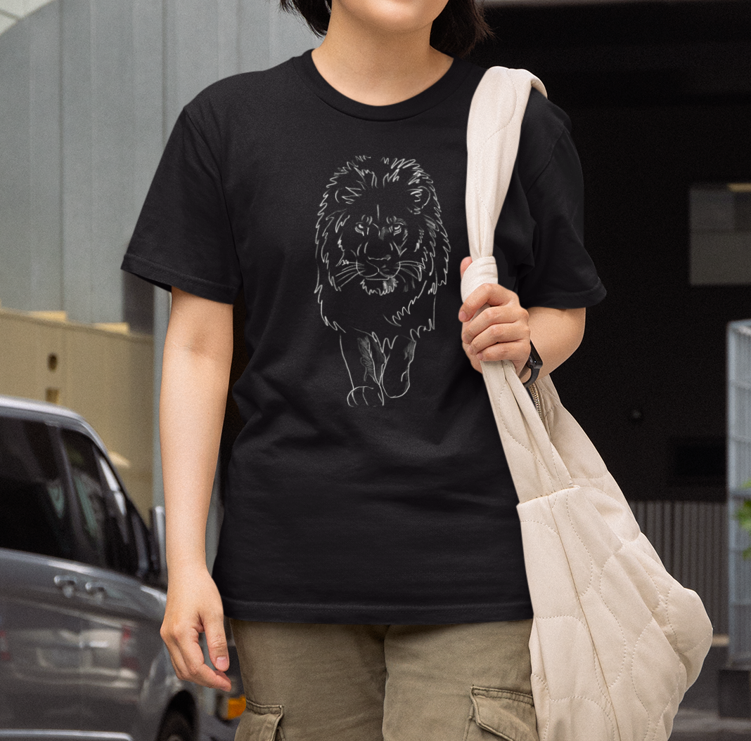 "King Cat" from Jamie's Hand-Drawn cat Collection Unisex Soft-style T-Shirt