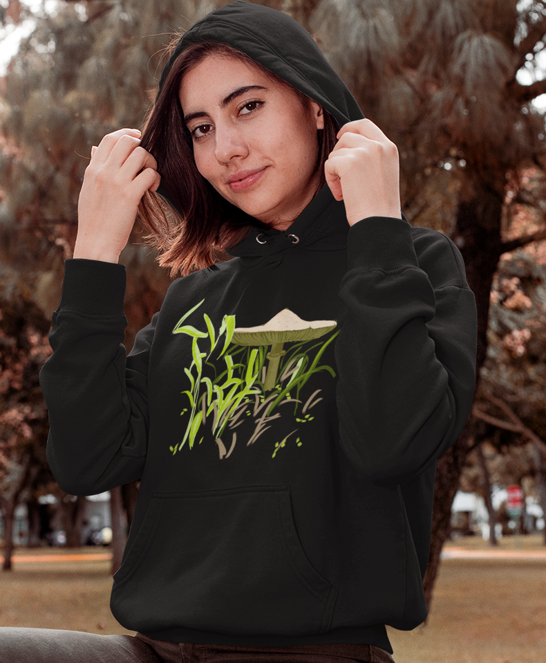 "Brown Mushroom" from Jamie's Hand-Drawn Mushroom Collection Unisex Hoodie