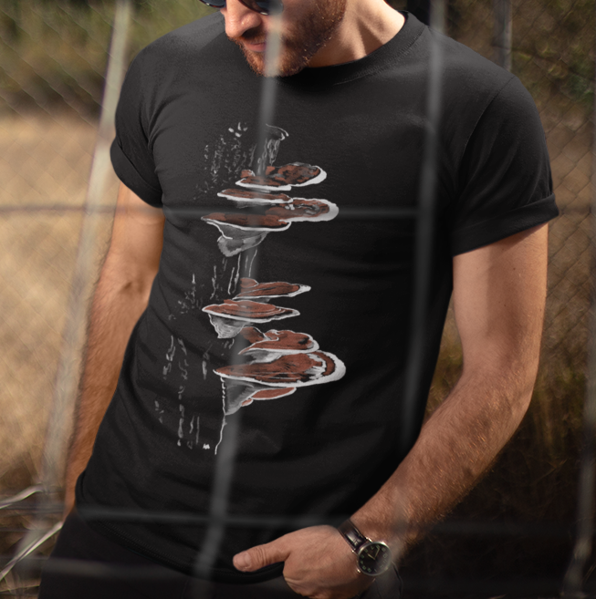 "Reishi Mushrooms" from Jamie's Hand-Drawn Mushroom Collection Unisex Soft-style T-Shirt