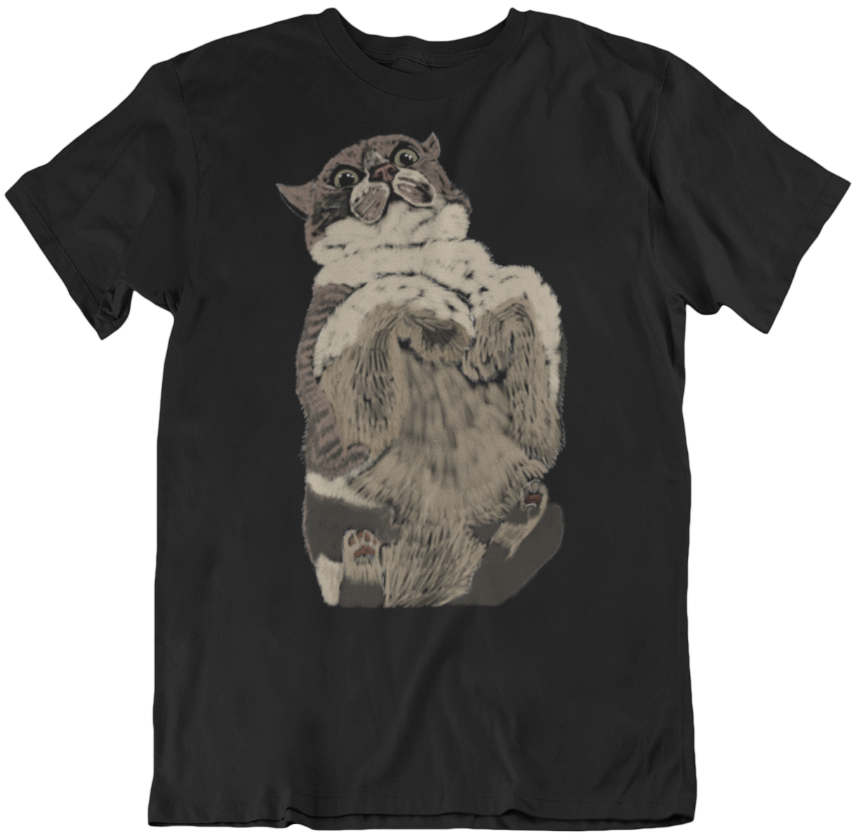 "Loafed Cat" from Jamie's Hand-Drawn Cat Collection Unisex Soft-style T-Shirt
