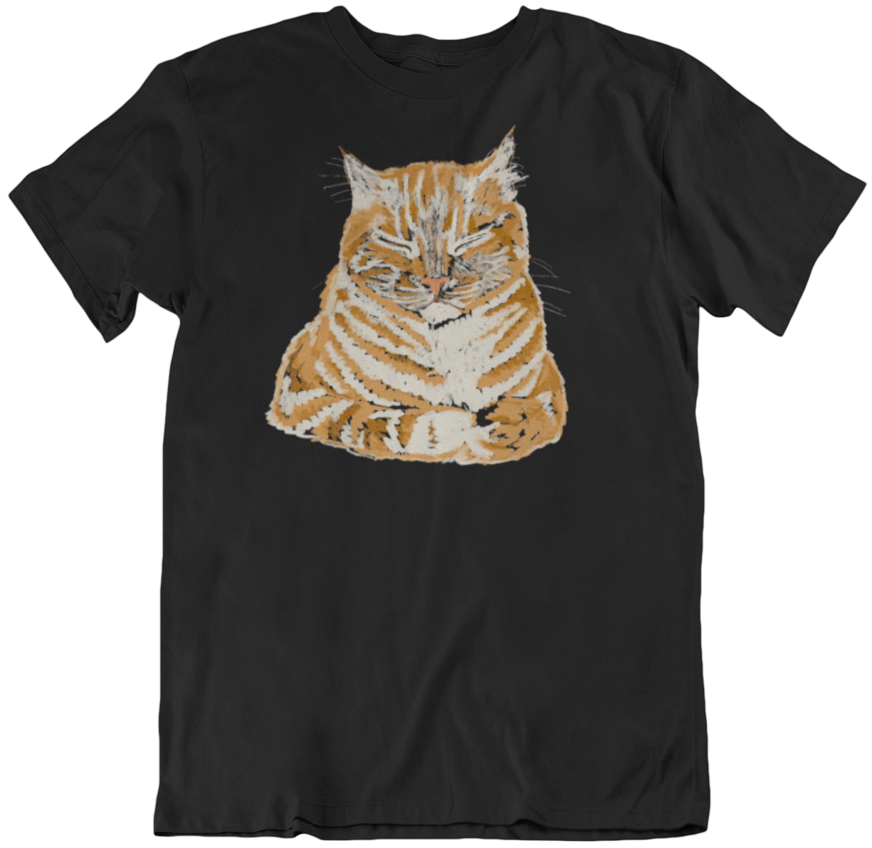 "Orange Sleepy Cat" from Jamie's Hand-Drawn Cat Collection Unisex Soft-style T-Shirt