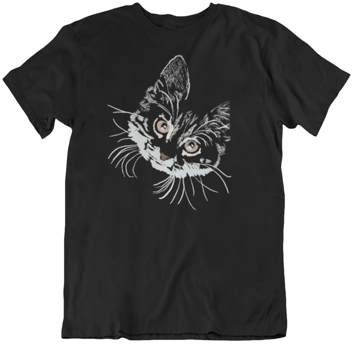 "Yellow Eyed Cat" from Jamie's Hand-Drawn Cat Collection Unisex Soft-style T-Shirt