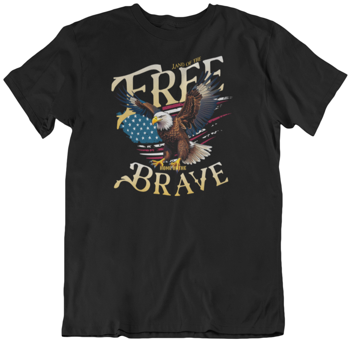 "Land of the Free, Home of the Brave" Patriotic Unisex Soft-style T-Shirt