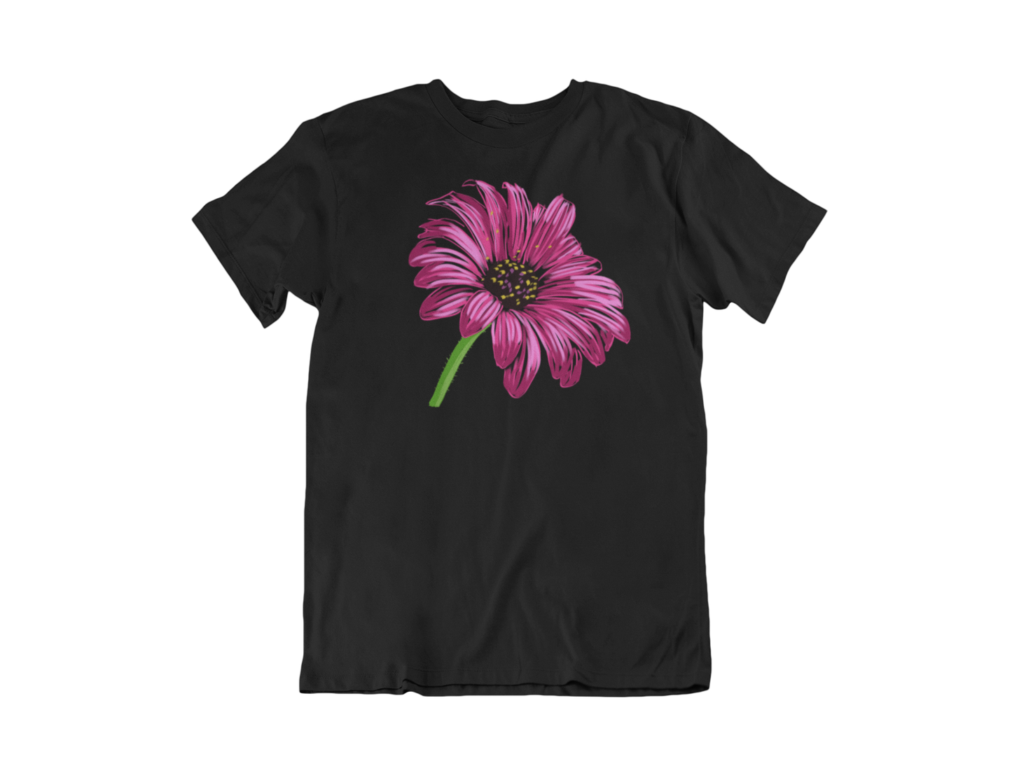 "Pink Cone-flower" from Jamie's Hand-Drawn Floral Collection Unisex Soft-style T-Shirt