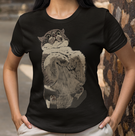 "Loafed Cat" from Jamie's Hand-Drawn Cat Collection Unisex Soft-style T-Shirt