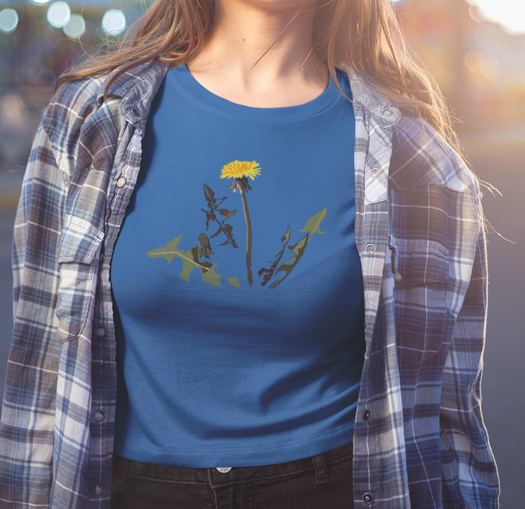 "Dandelion Bloom" from Jamie's Hand-Drawn Floral Collection Unisex Soft-style T-Shirt