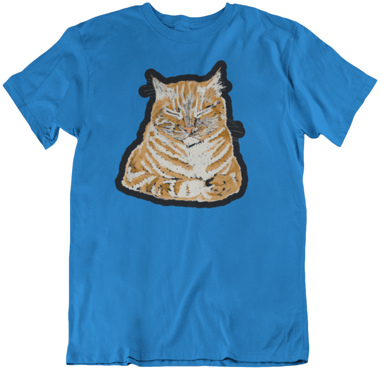 "Orange Sleepy Cat" from Jamie's Hand-Drawn Cat Collection Unisex Soft-style T-Shirt