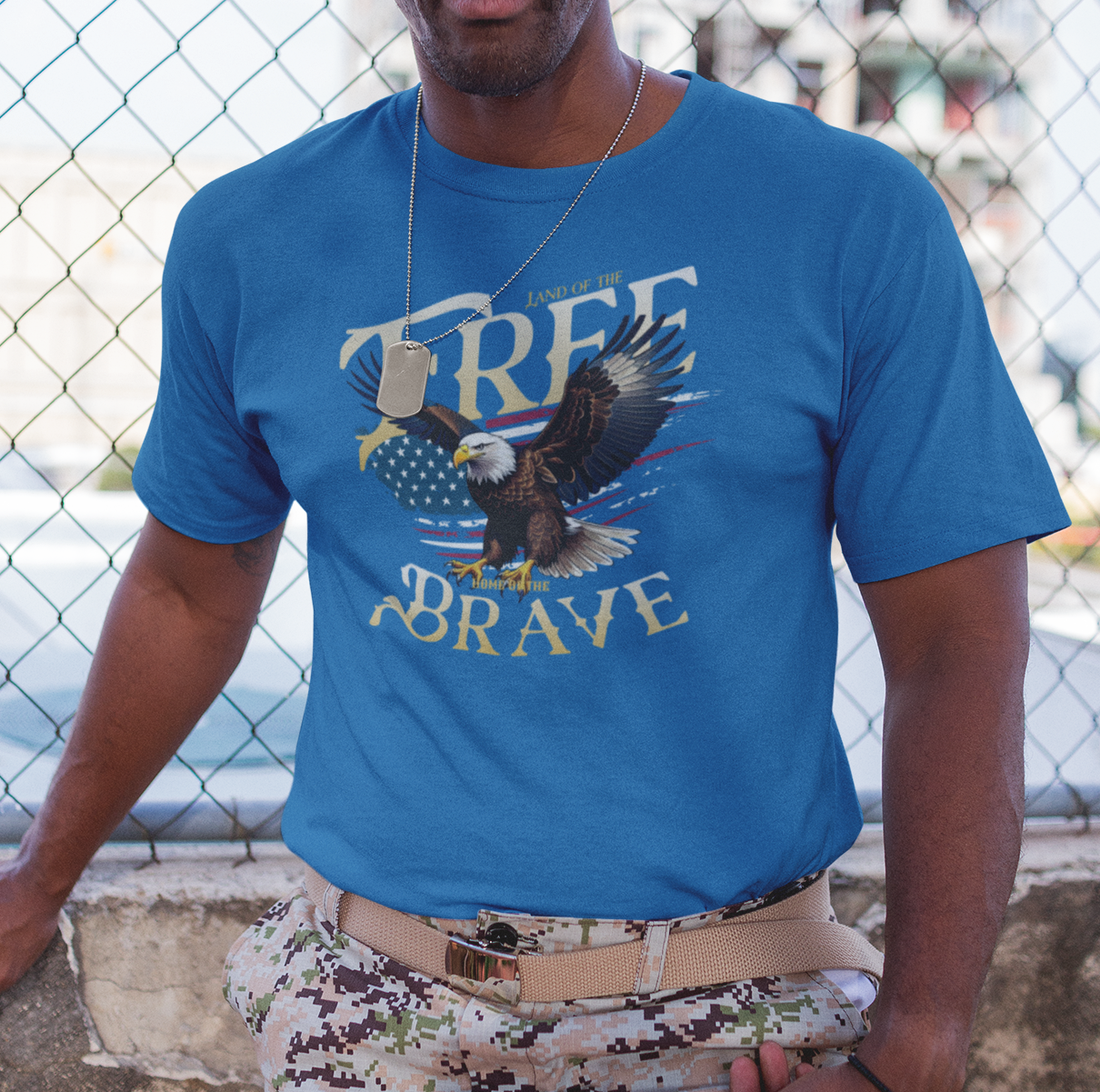 "Land of the Free, Home of the Brave" Patriotic Unisex Soft-style T-Shirt