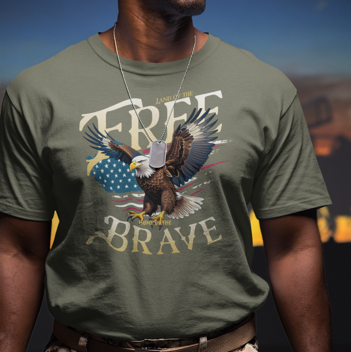 "Land of the Free, Home of the Brave" Patriotic Unisex Soft-style T-Shirt