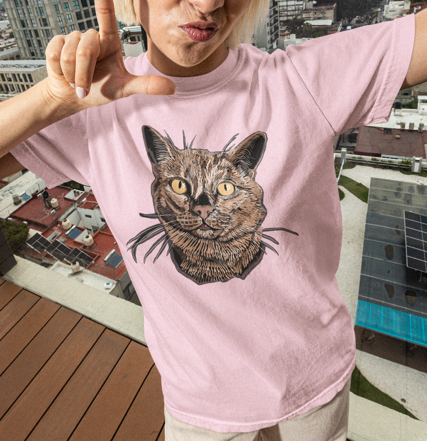 "Ginger Cat" from Jamie's Hand-Drawn Cat Collection Unisex Soft-style T-Shirt