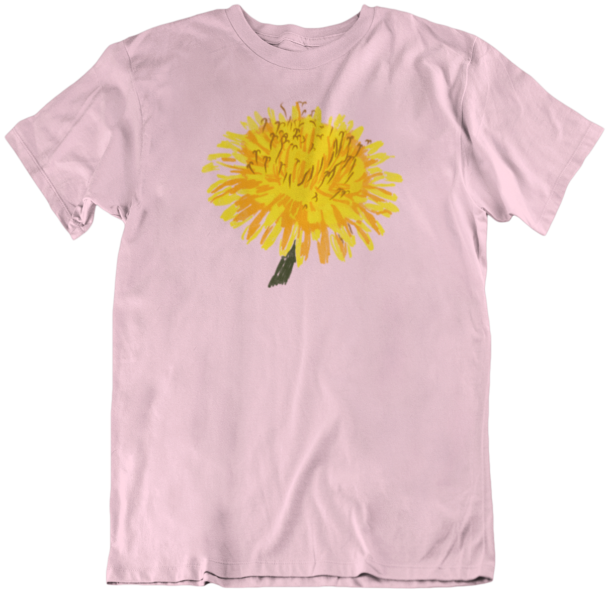 "Dandelion Top" from Jamie's Hand-Drawn Floral Collection Unisex Soft-style T-Shirt