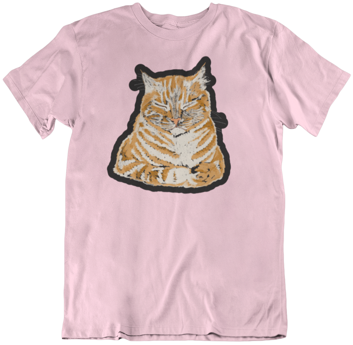 "Orange Sleepy Cat" from Jamie's Hand-Drawn Cat Collection Unisex Soft-style T-Shirt
