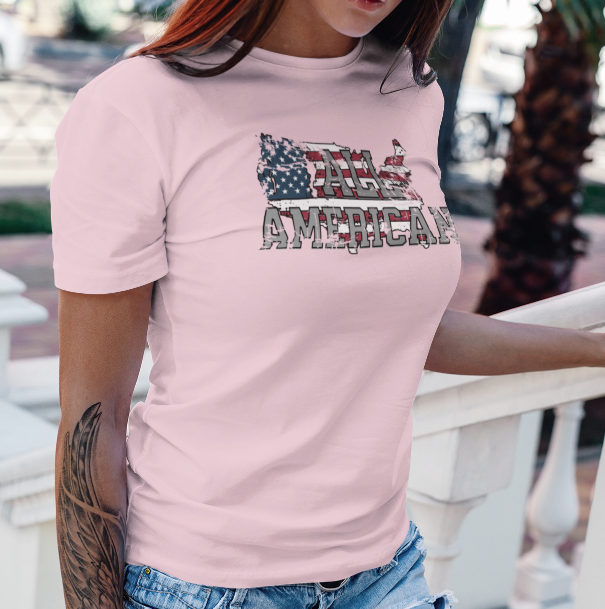 "All American" Patriotic Unisex Soft-style T-Shirt