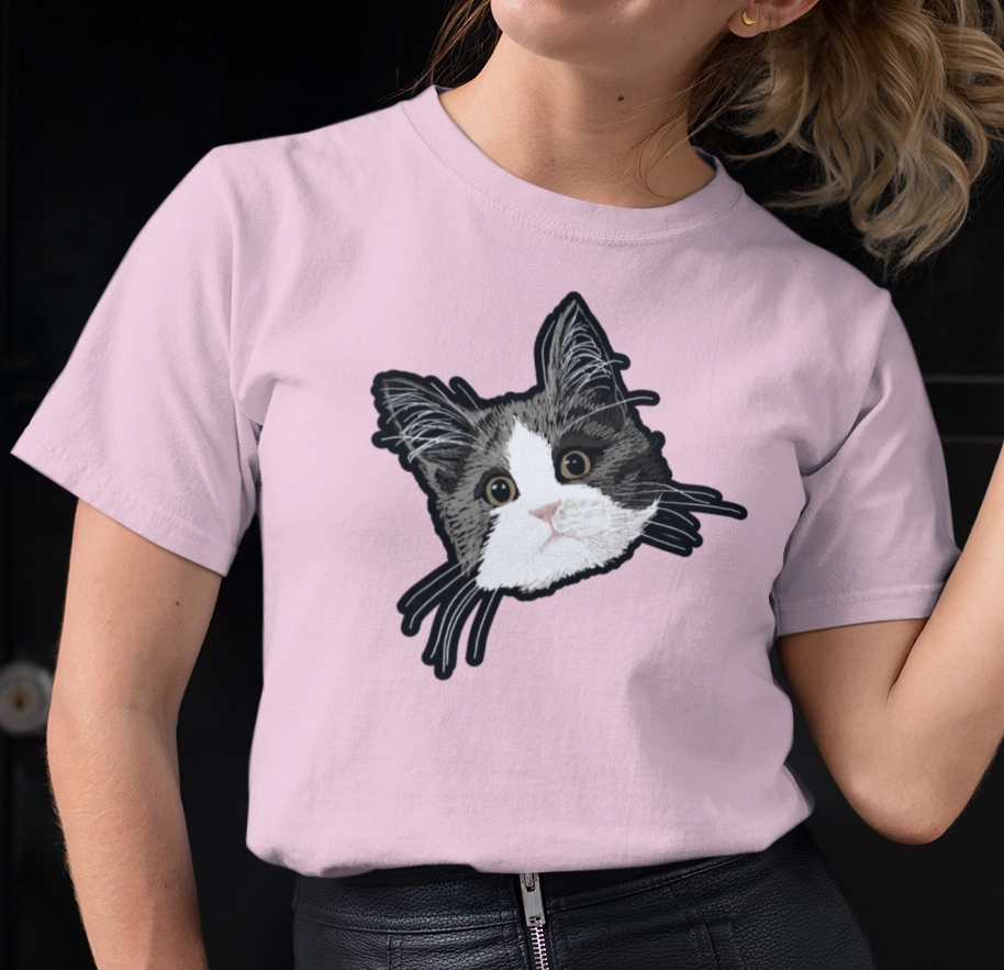 "Royal Shark Mode" from Jamie's Hand-Drawn Cat Collection Unisex Soft-style T-Shirt