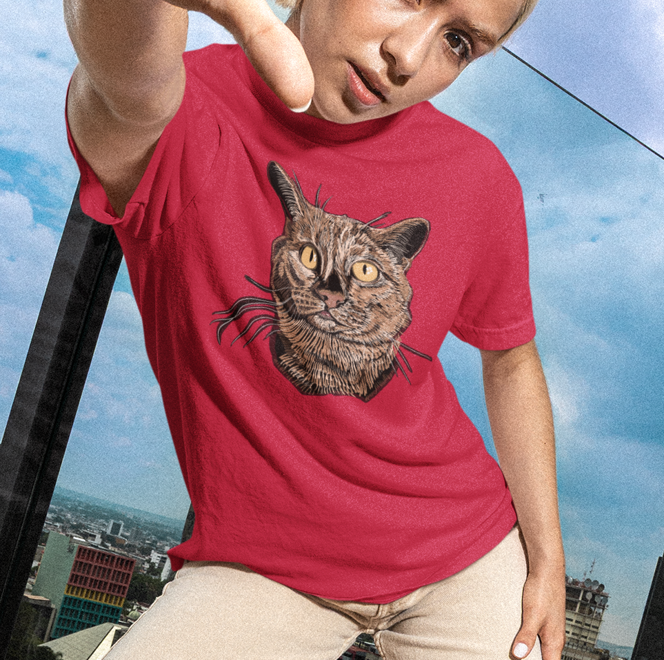 "Ginger Cat" from Jamie's Hand-Drawn Cat Collection Unisex Soft-style T-Shirt