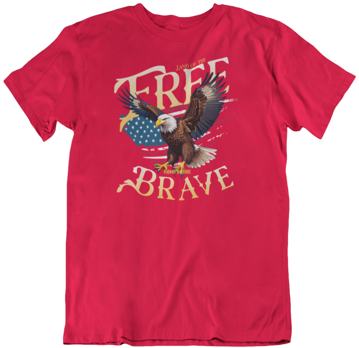 "Land of the Free, Home of the Brave" Patriotic Unisex Soft-style T-Shirt