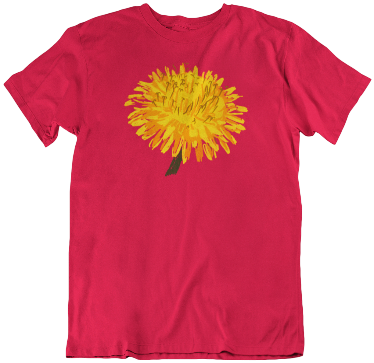 "Dandelion Top" from Jamie's Hand-Drawn Floral Collection Unisex Soft-style T-Shirt