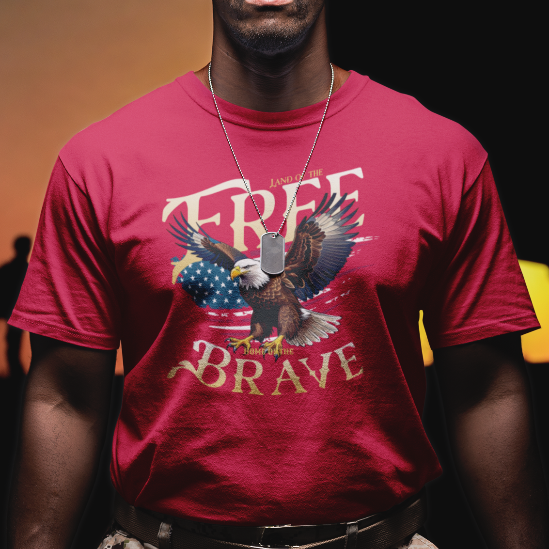 "Land of the Free, Home of the Brave" Patriotic Unisex Soft-style T-Shirt