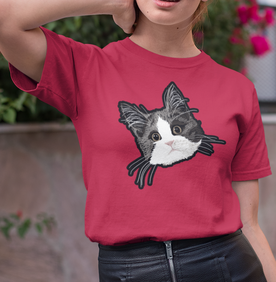 "Royal Shark Mode" from Jamie's Hand-Drawn Cat Collection Unisex Soft-style T-Shirt