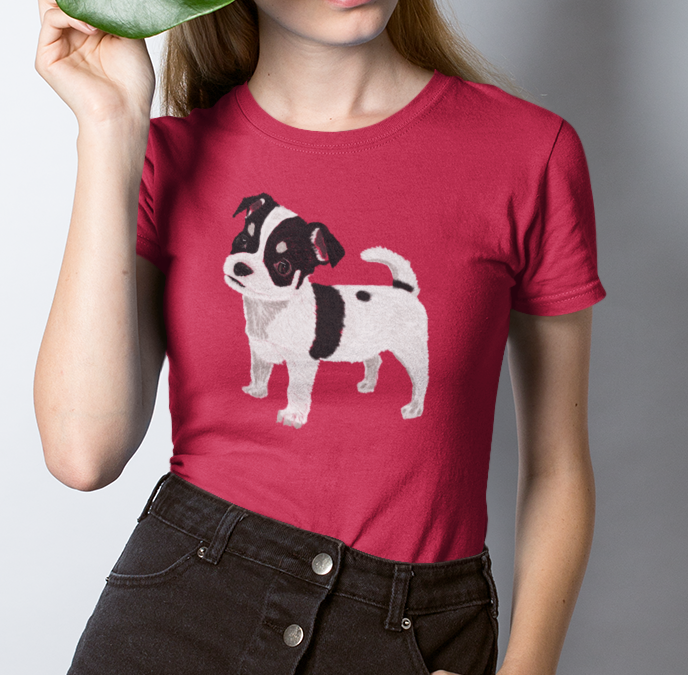 "Chihuahua Pup" from Jamie's Hand-Drawn Dog Collection Unisex Soft-style T-Shirt